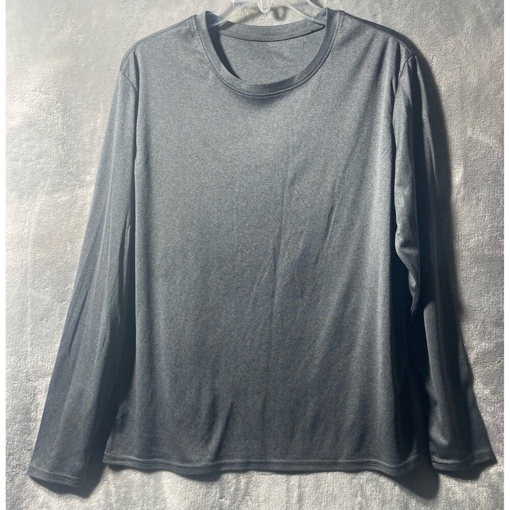 Women’s Gray Long Sleeve Polyester Run Shirt Large